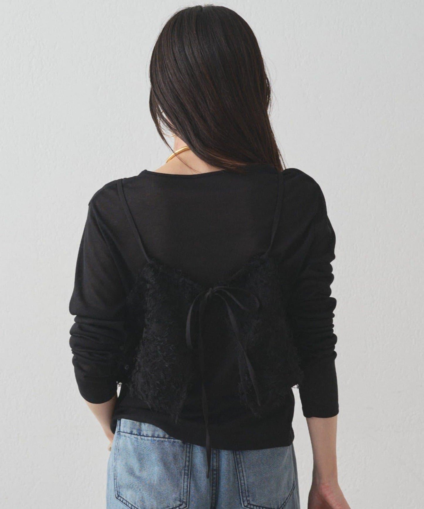 【Loungedress】羽毛吊帶上衣