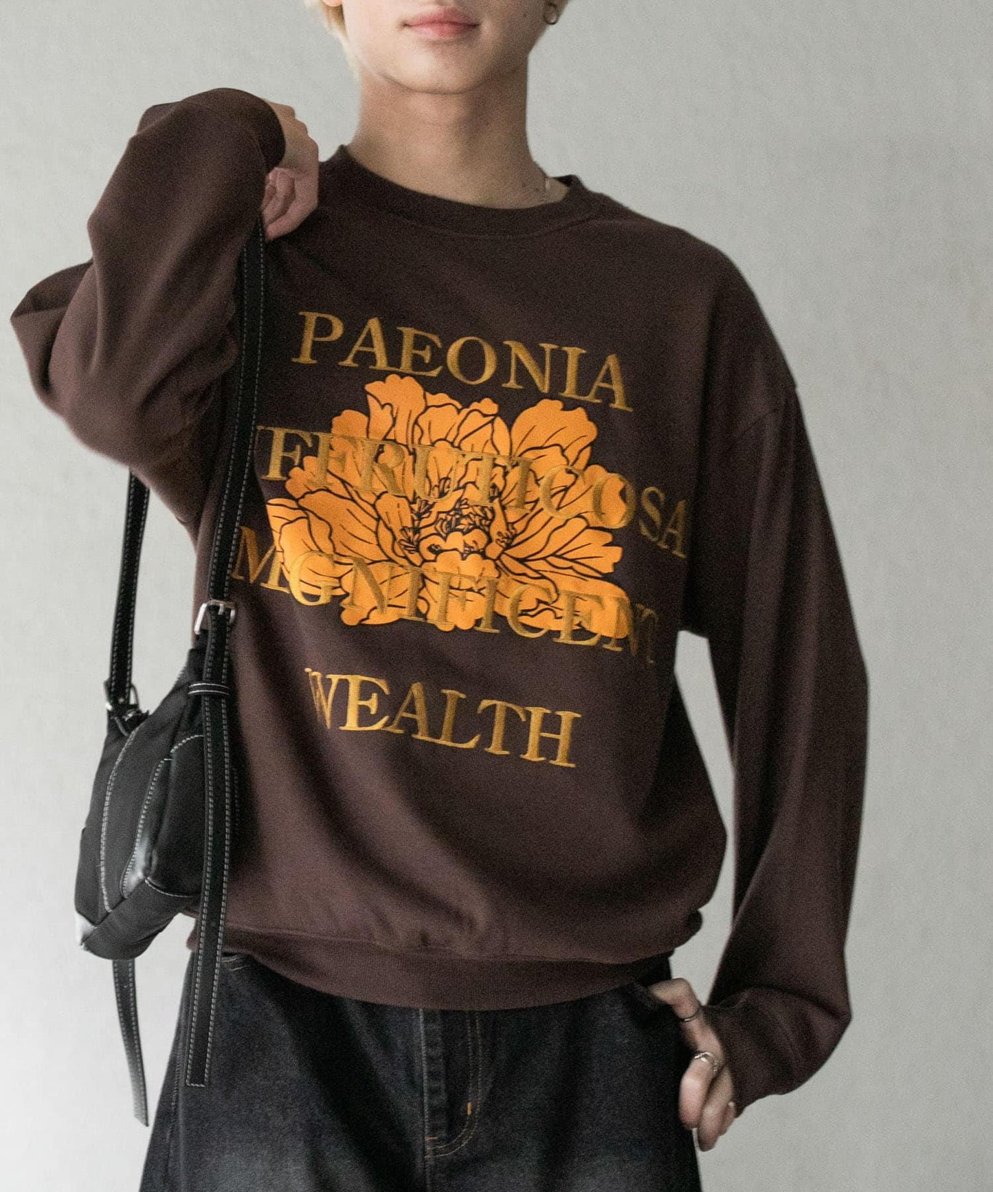 植物圖案圓領衛衣