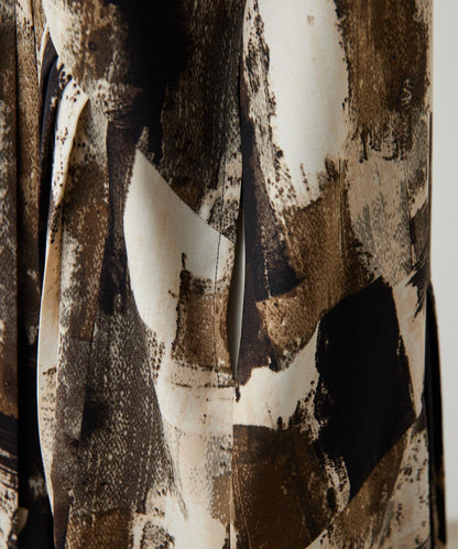 ear PAPILLONNER 短袖 斜向褶皺 連衣裙