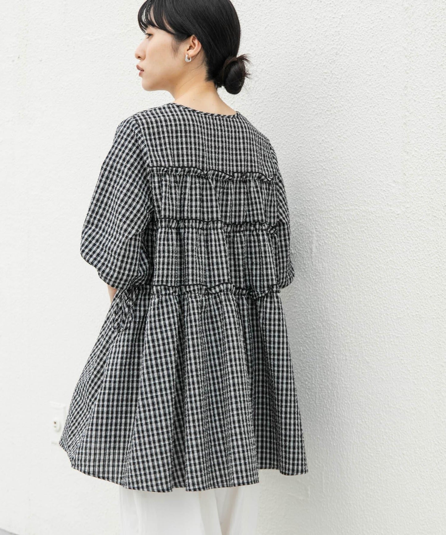 格紋迷你連衣裙