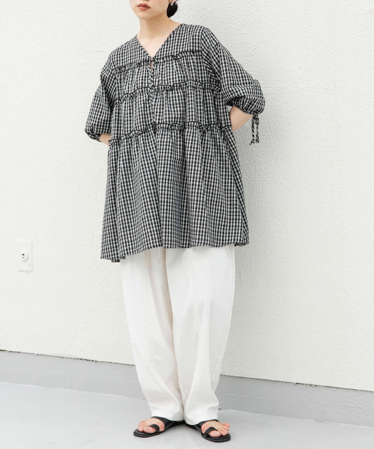 格紋迷你連衣裙