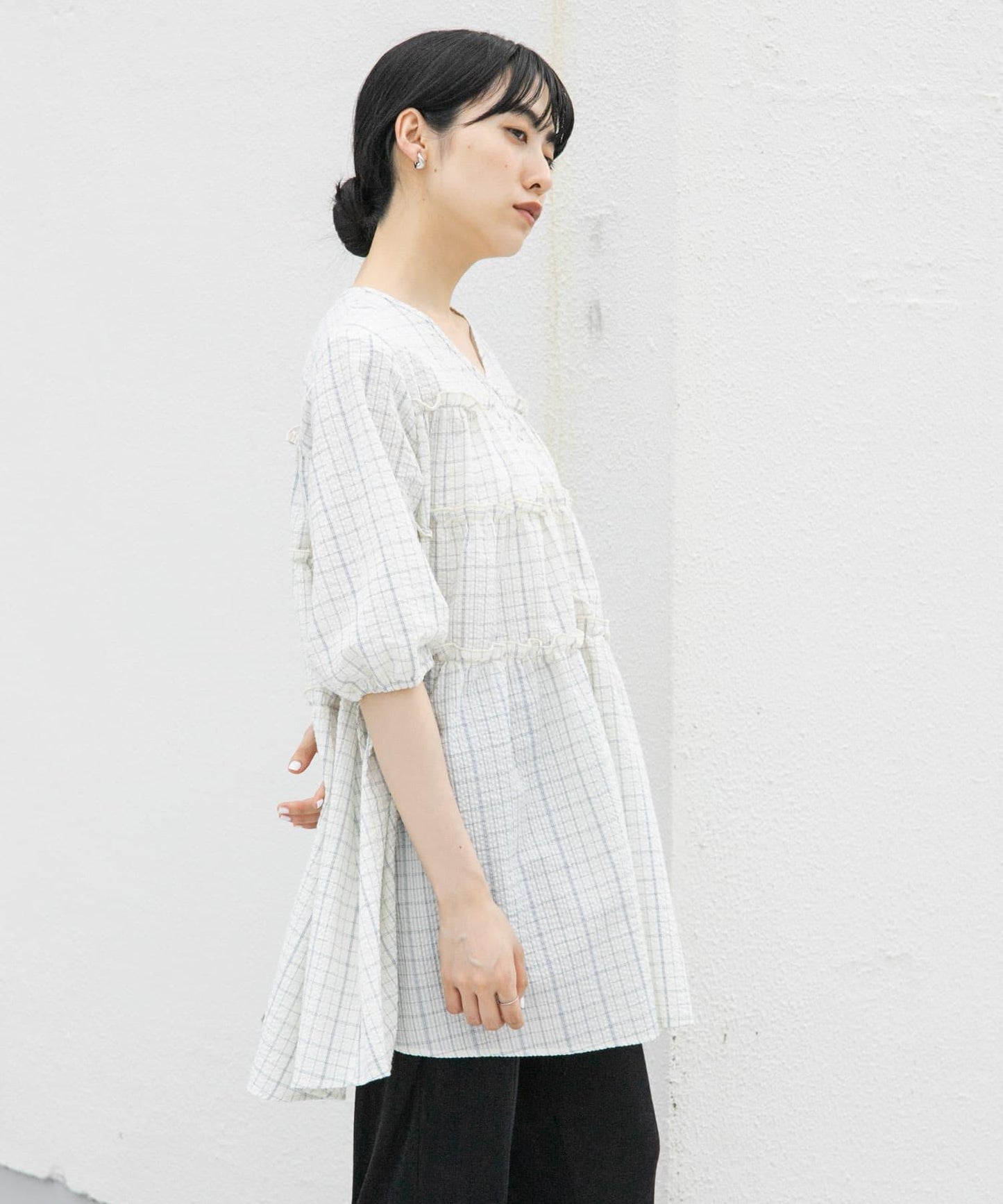 格紋迷你連衣裙