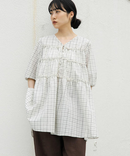 格紋迷你連衣裙