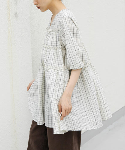 格紋迷你連衣裙