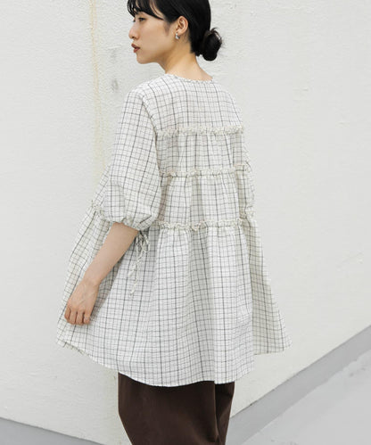 格紋迷你連衣裙