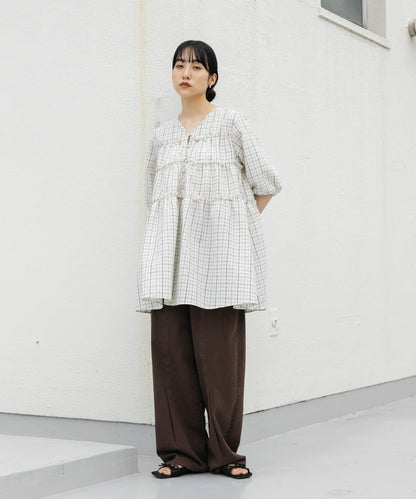 格紋迷你連衣裙