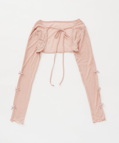 mline 短款蝴蝶結設計 針織開衫