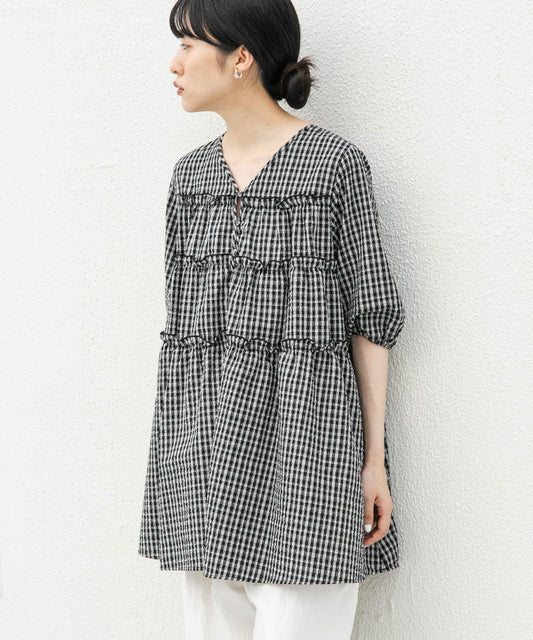 格紋迷你連衣裙