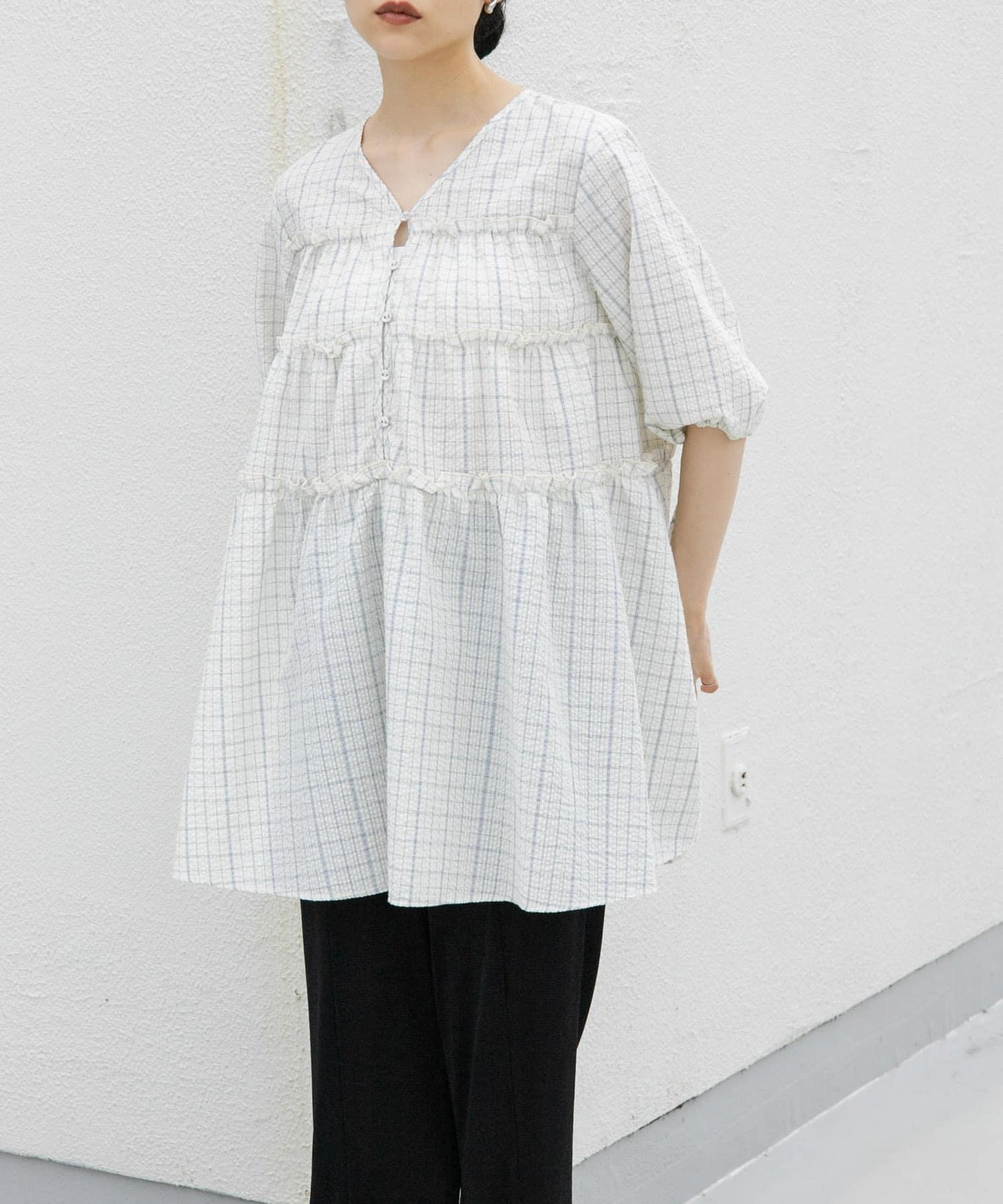 格紋迷你連衣裙