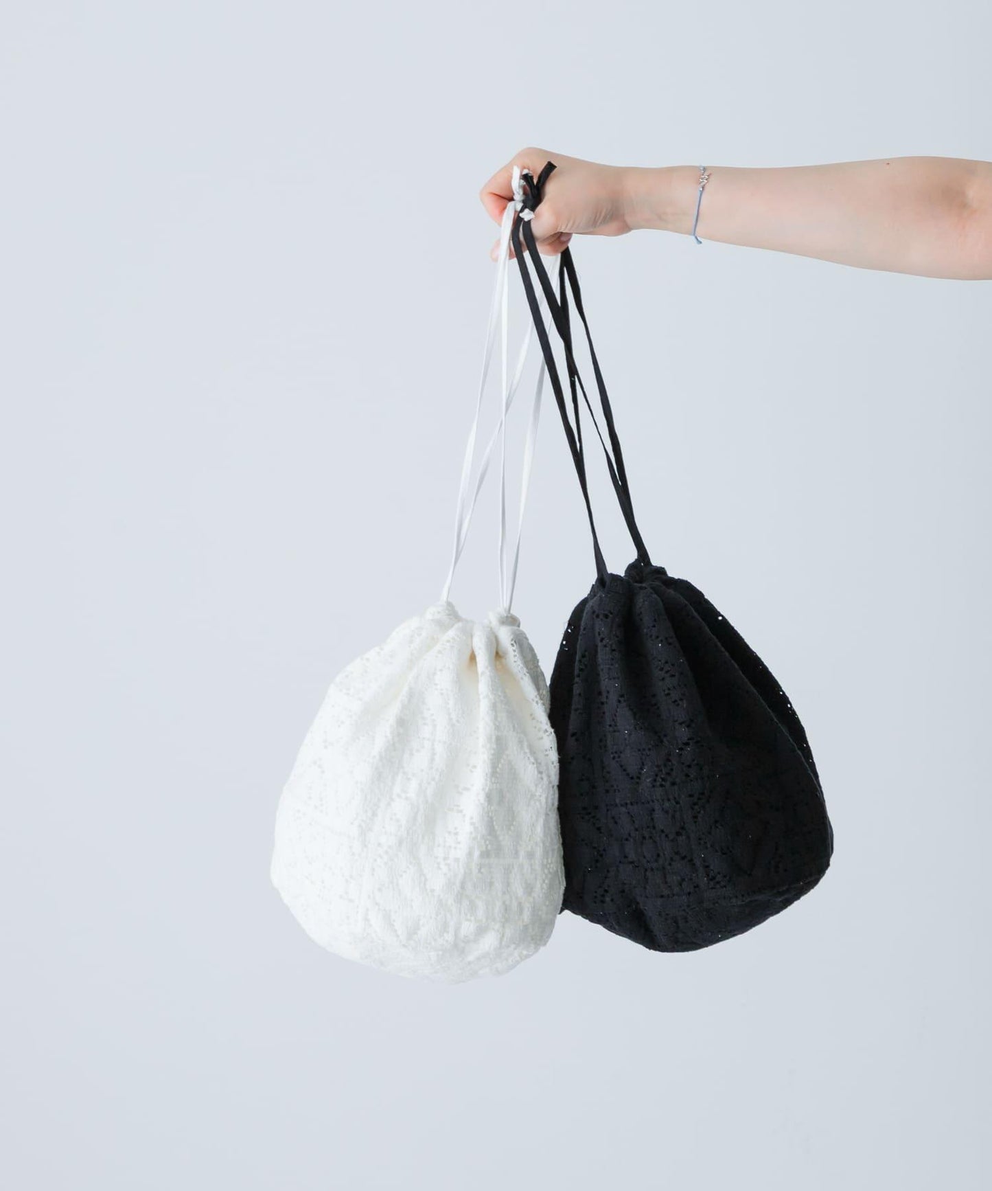 棉質蕾絲束口包