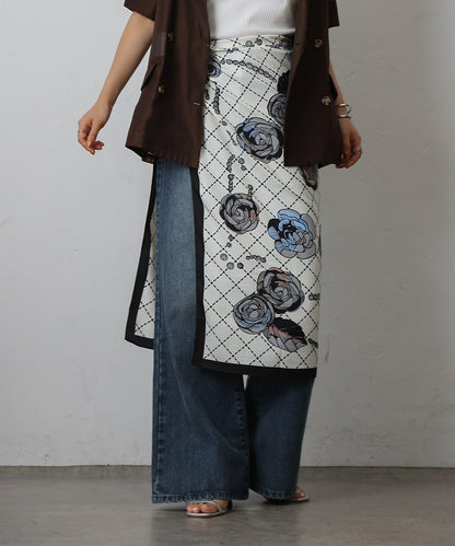 花卉圖案大方巾 90×90