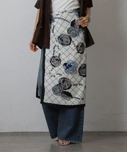 花卉圖案大方巾 90×90