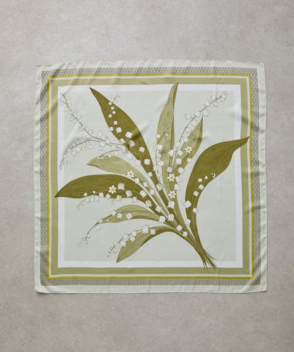 鈴蘭花圖案大方圍巾 90×90