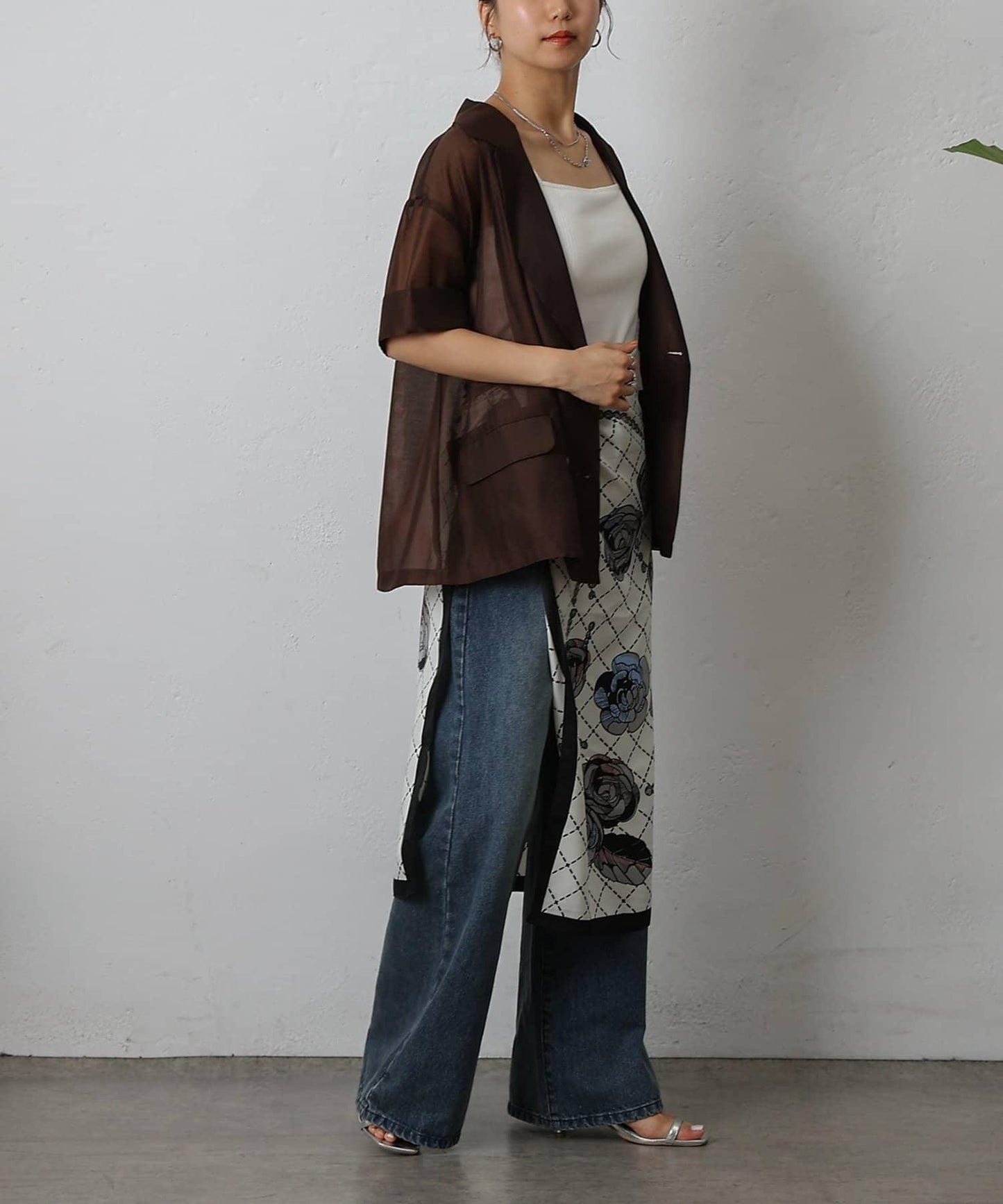 花卉圖案大方巾 90×90