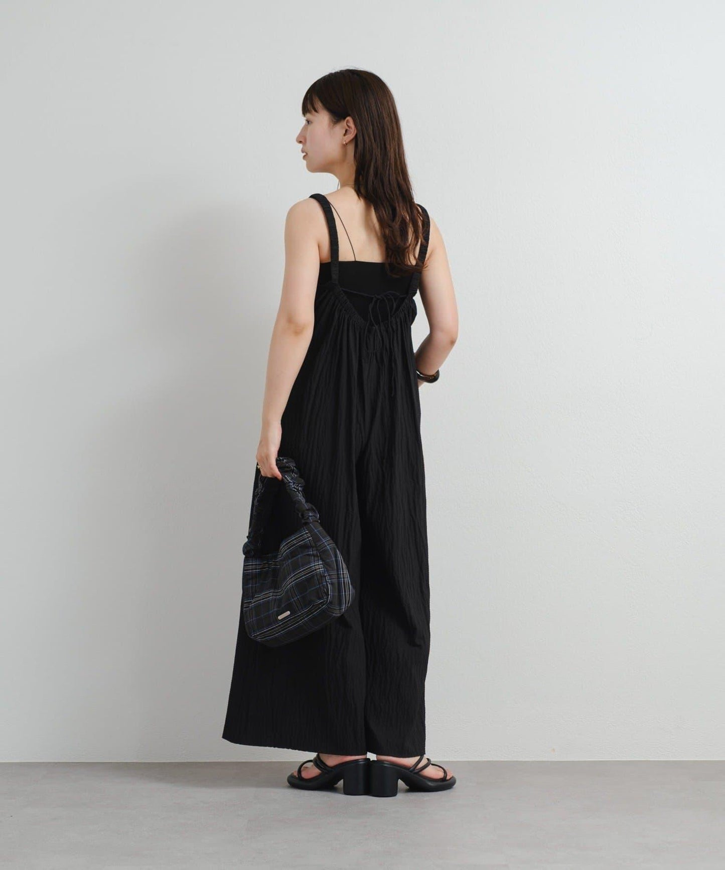 Kastane 尼龍抽褶連體褲 B款