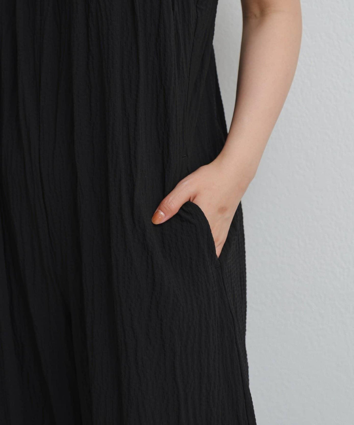 Kastane 尼龍抽褶連體褲 B款