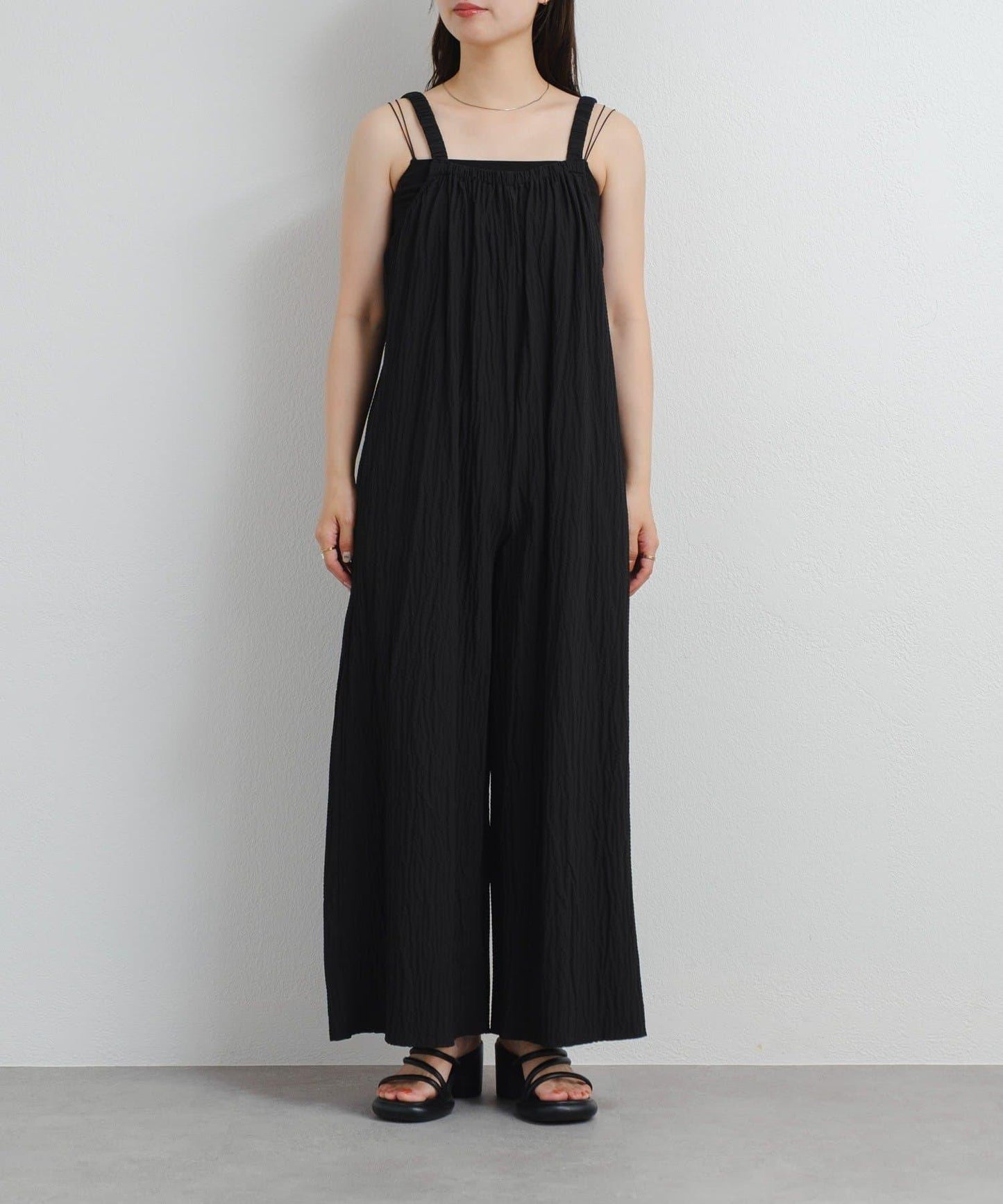 Kastane 尼龍抽褶連體褲 B款