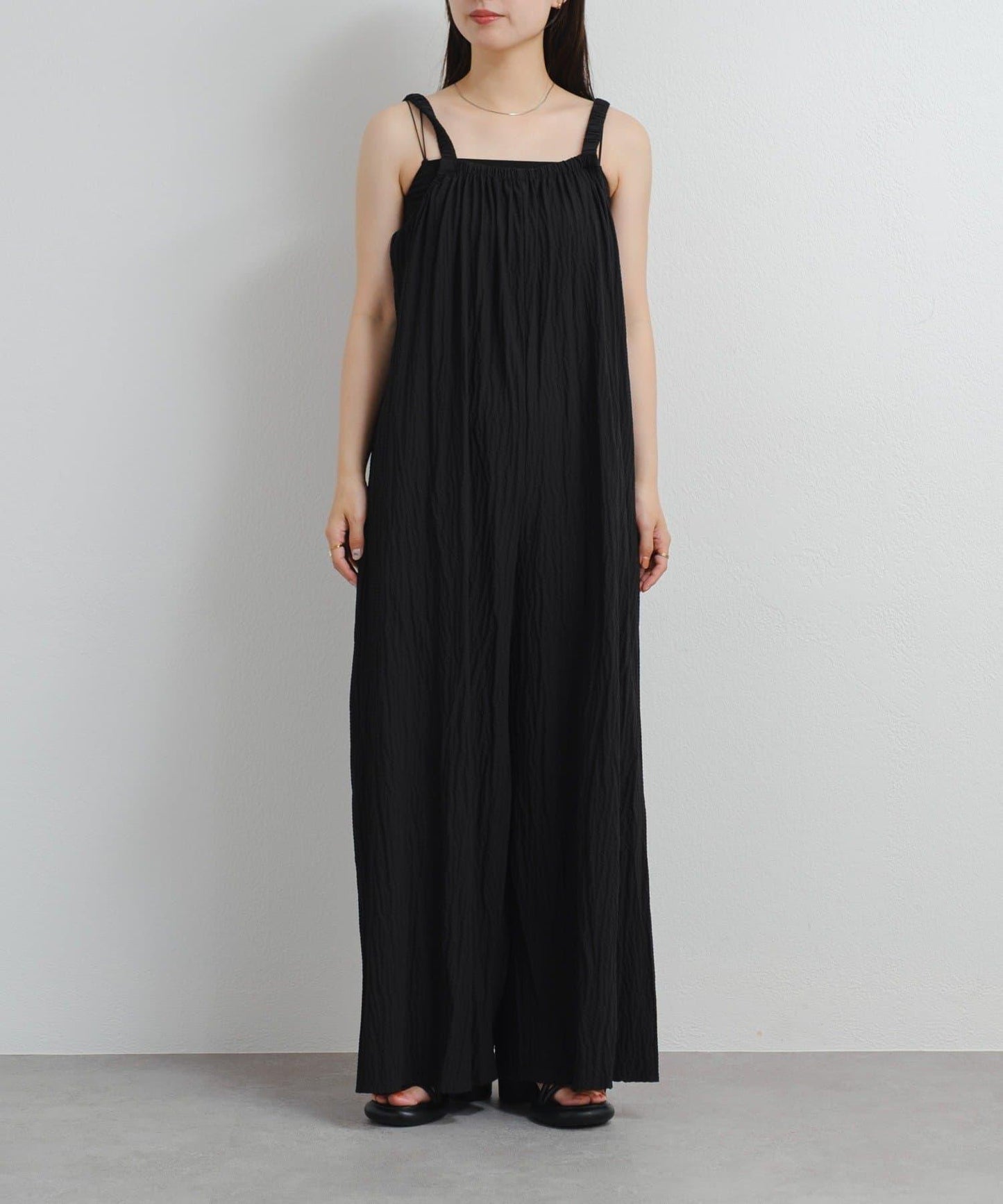 Kastane 尼龍抽褶連體褲 B款