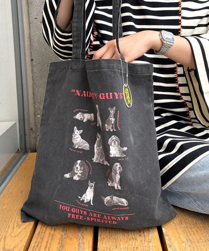 【SOUNDSGOOOOD】犬印花掛飾帶手提包