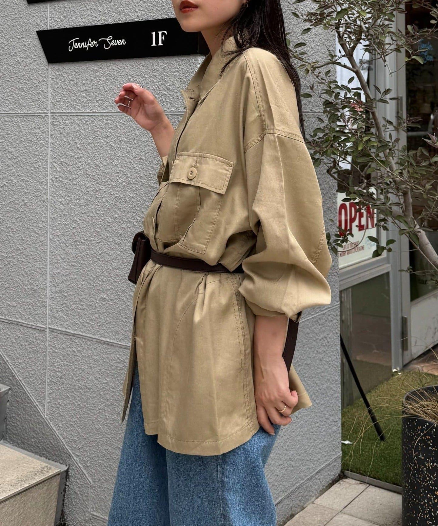 清涼天絲長袖襯衫