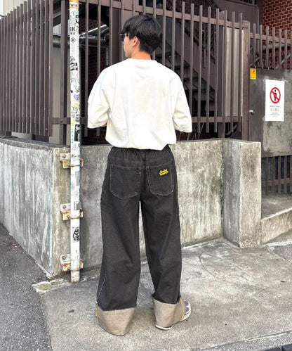 【SG】卷邊流蘇寬鬆褲