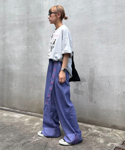 【SG】卷邊流蘇寬鬆褲