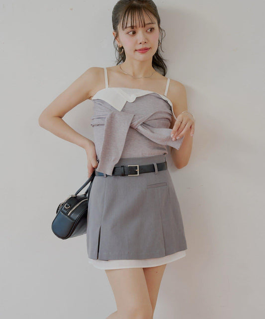 Chico 層次設計百褶迷你半身裙