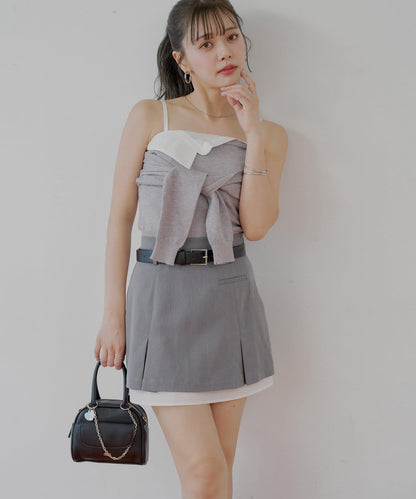 Chico 層次設計百褶迷你半身裙