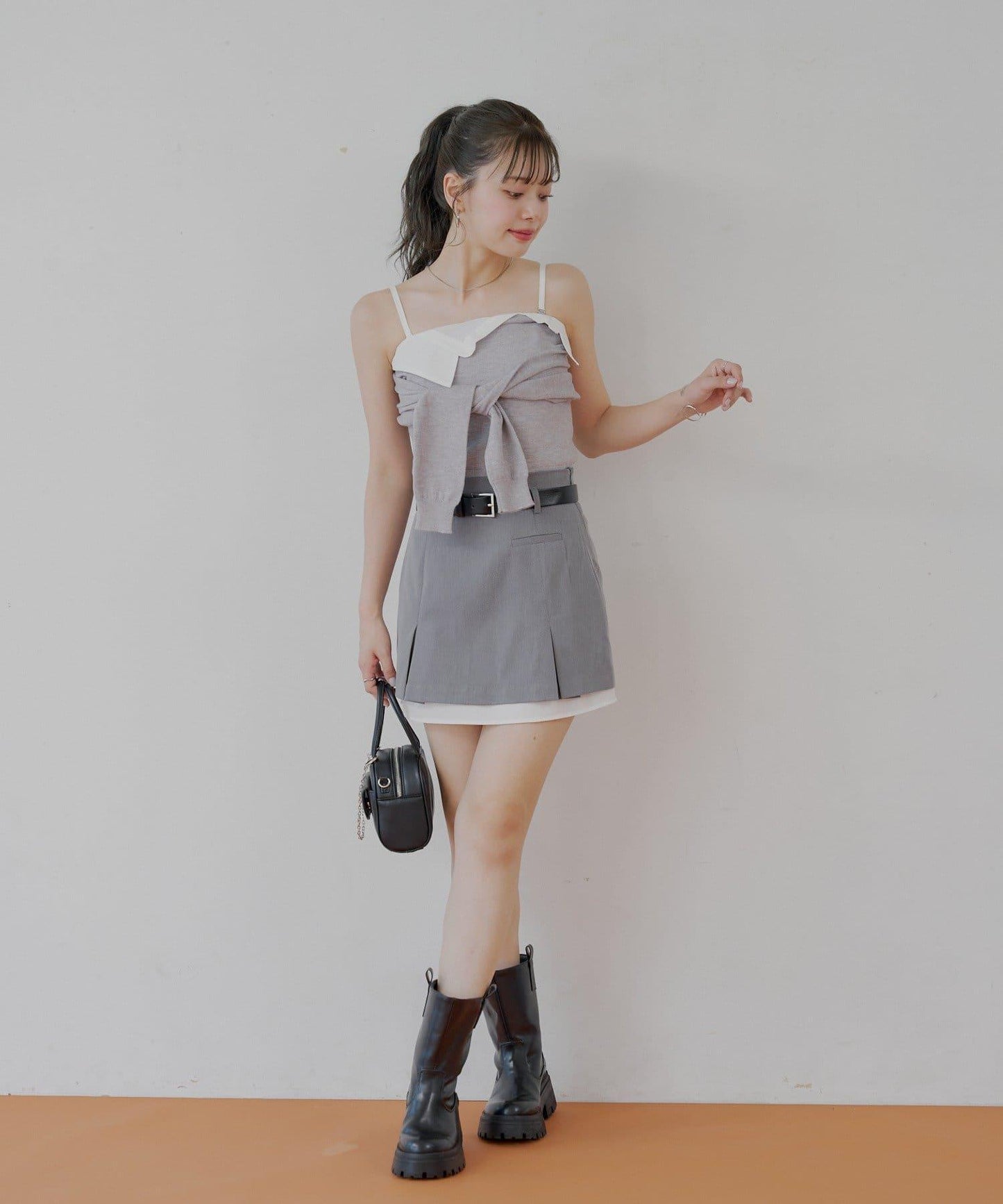 Chico 層次設計百褶迷你半身裙