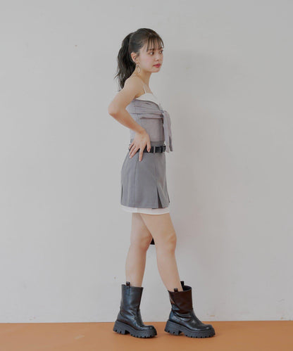 Chico 層次設計百褶迷你半身裙