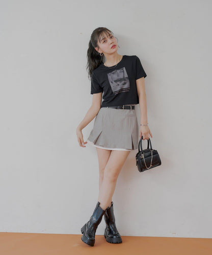 Chico 層次設計百褶迷你半身裙