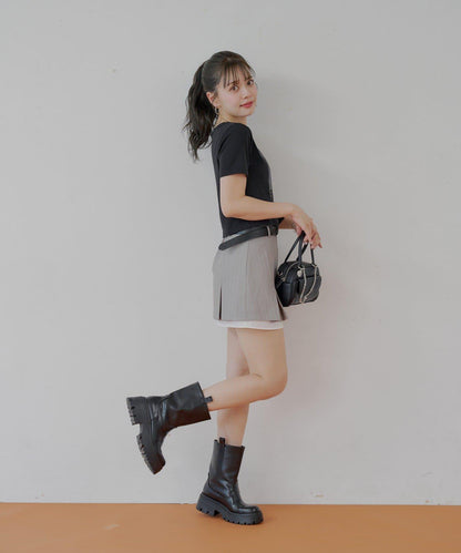 Chico 層次設計百褶迷你半身裙