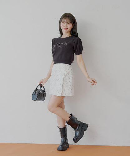 波點盒型迷你半身裙