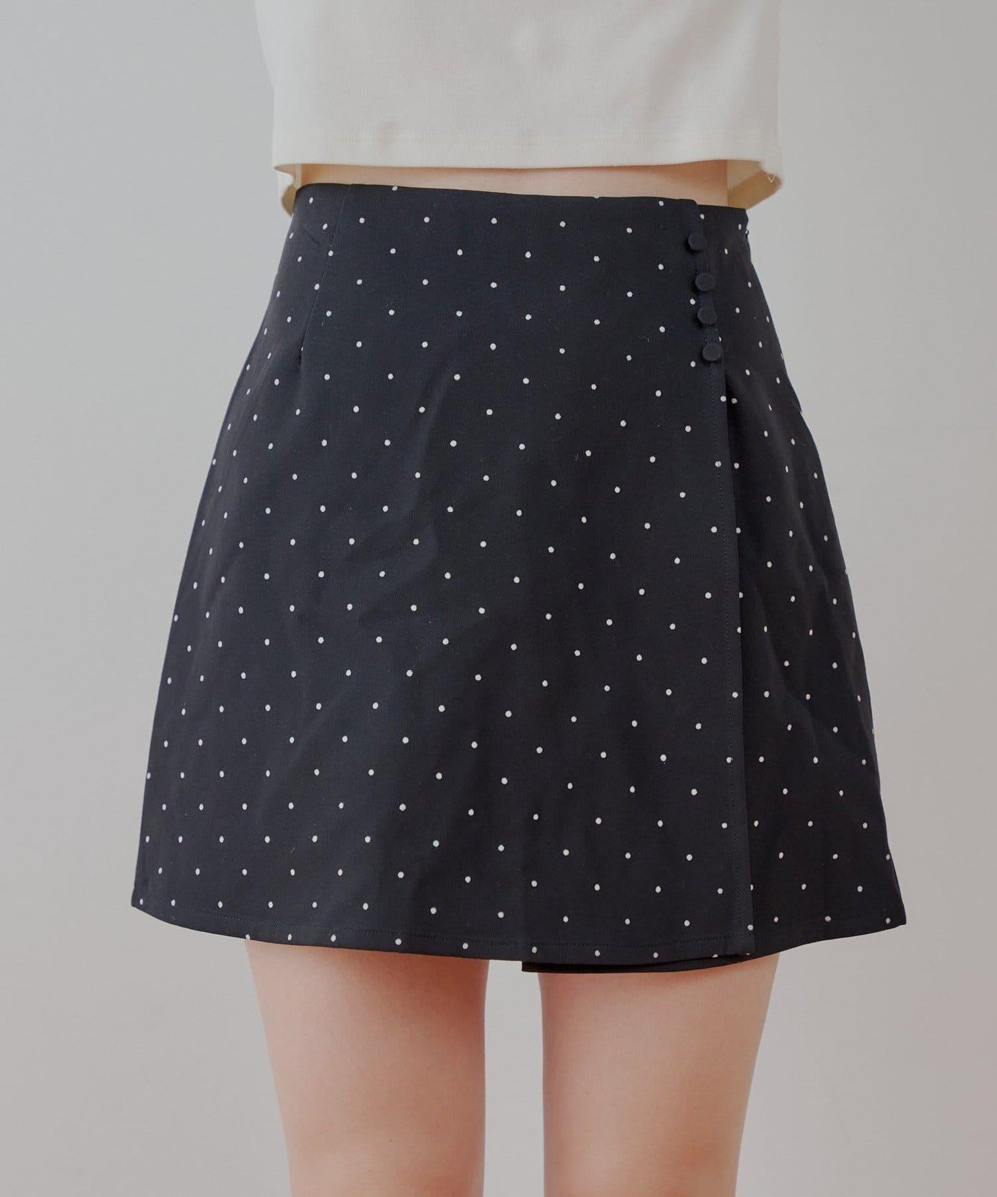 波點盒型迷你半身裙