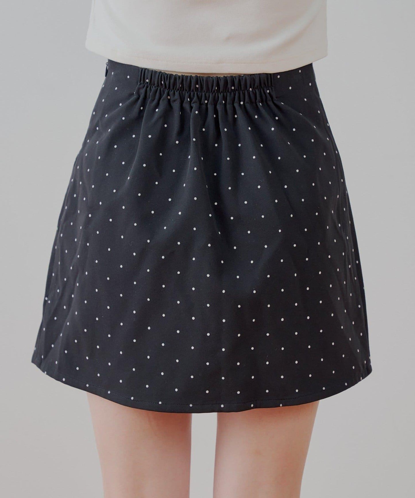 波點盒型迷你半身裙