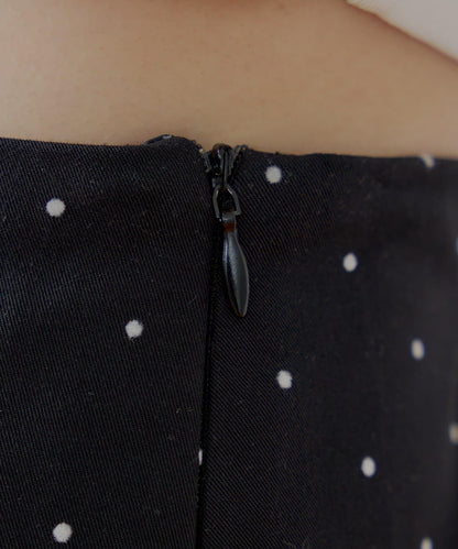 波點盒型迷你半身裙