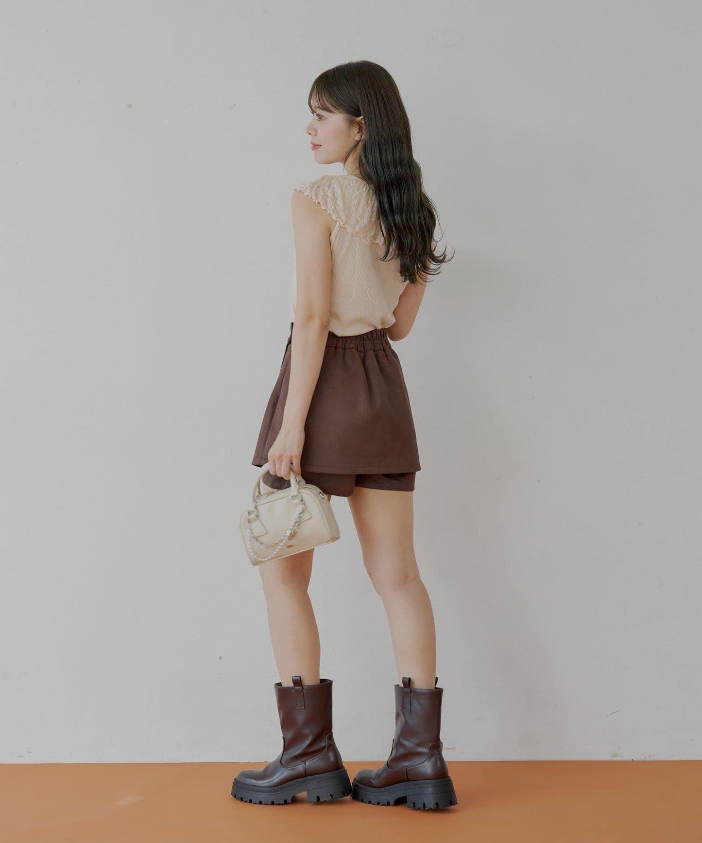 Chico 蕾絲設計 落肩無袖 羅紋T恤