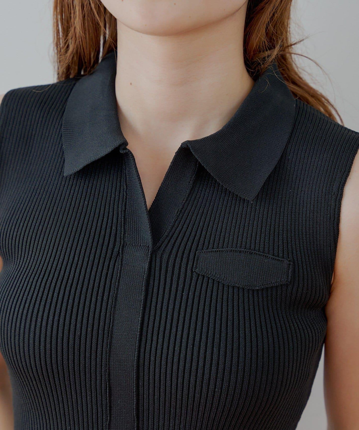 Chico 帶領拼接傘擺連衣裙