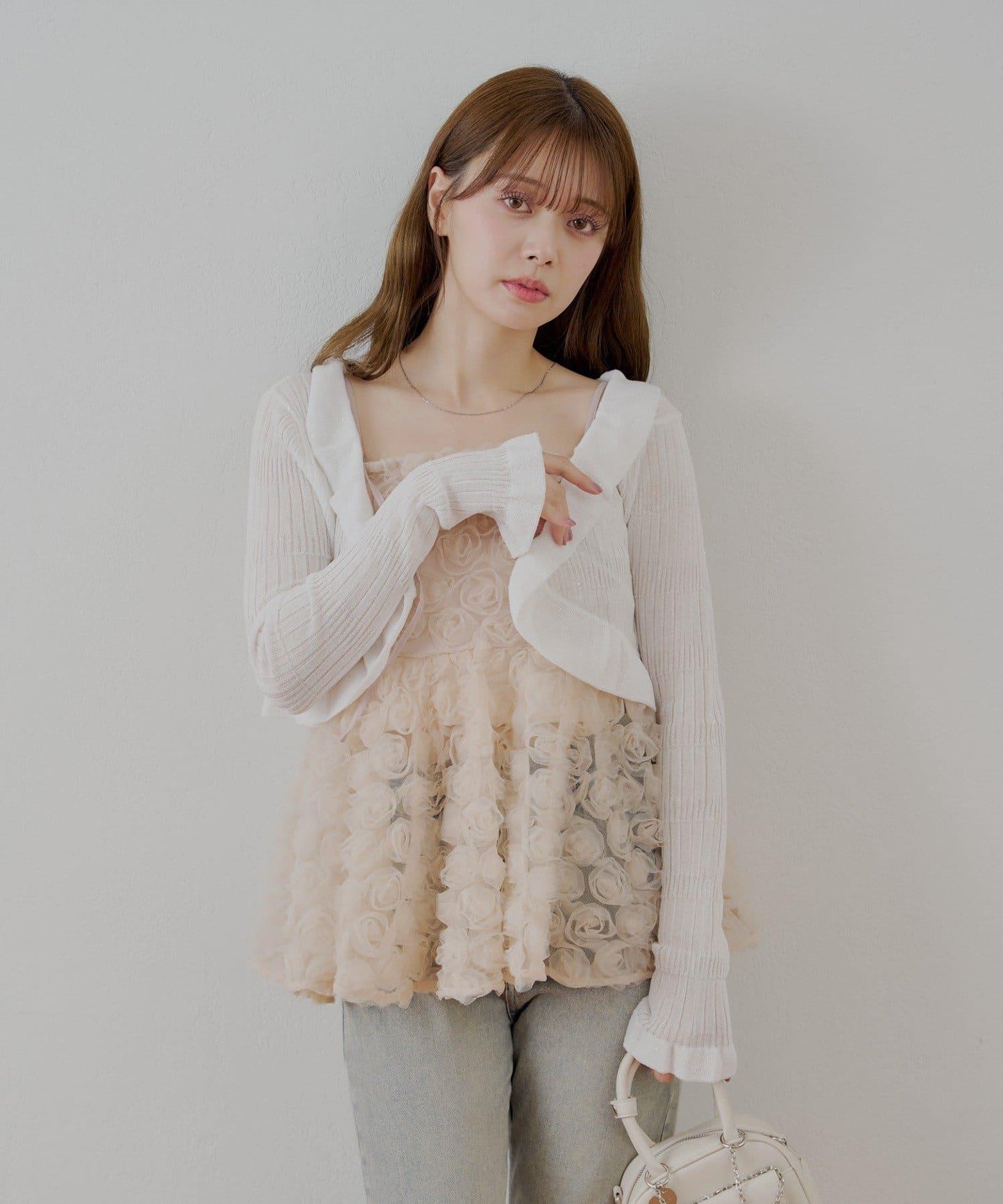 透明蕾絲短外套