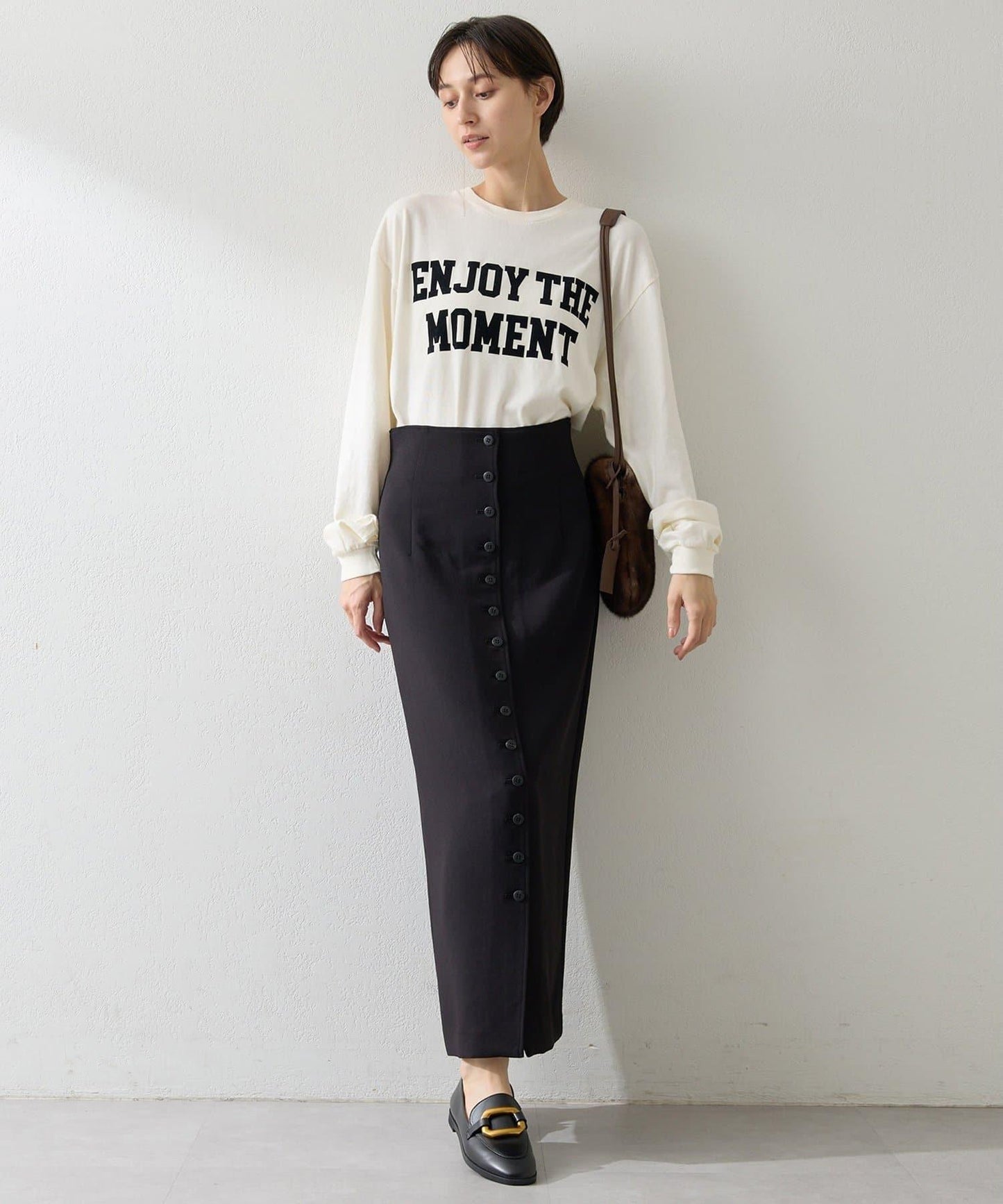 絨布印花長款T恤