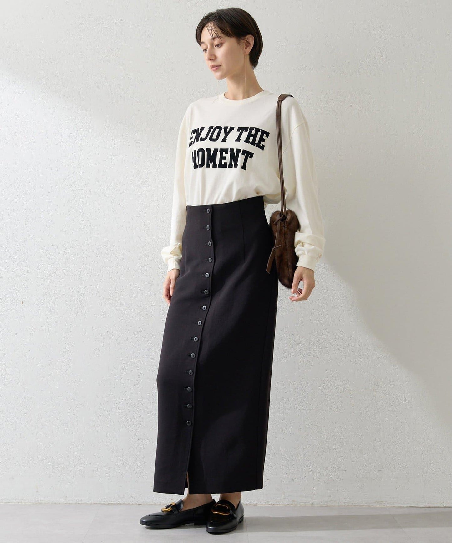 絨布印花長款T恤