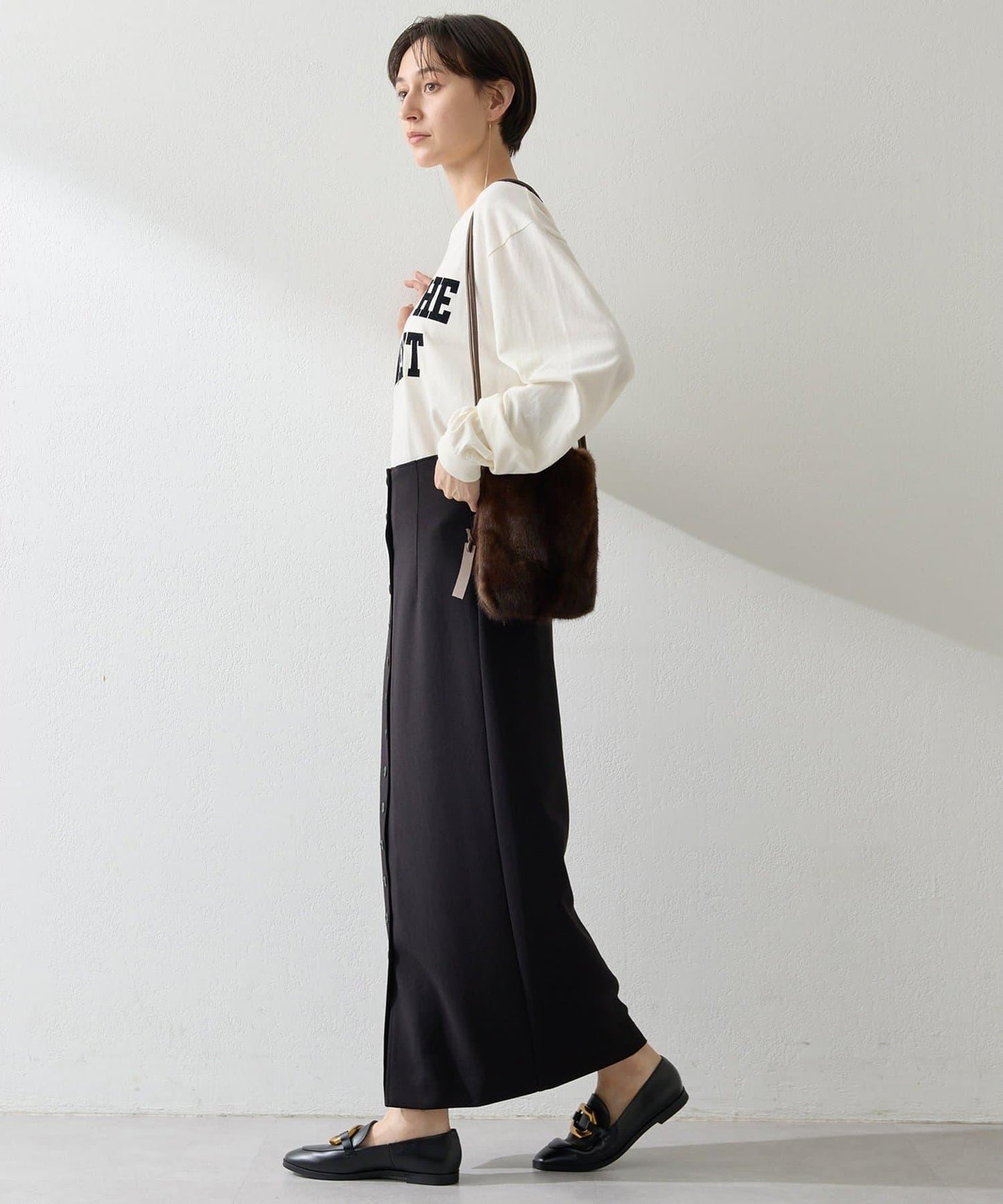 絨布印花長款T恤