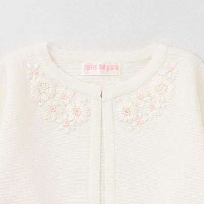 鑲鑽花卉刺繡針織開衫