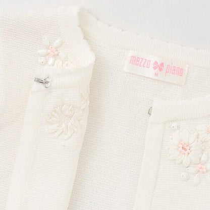 鑲鑽花卉刺繡針織開衫
