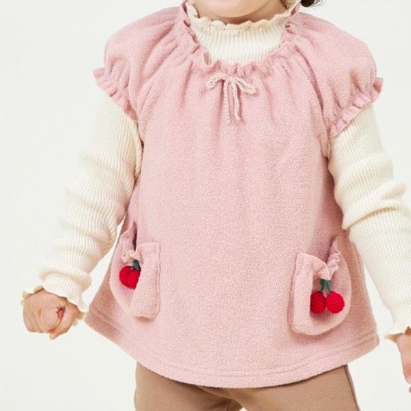 KP櫻桃圖案圈圈紗馬甲（80～120）