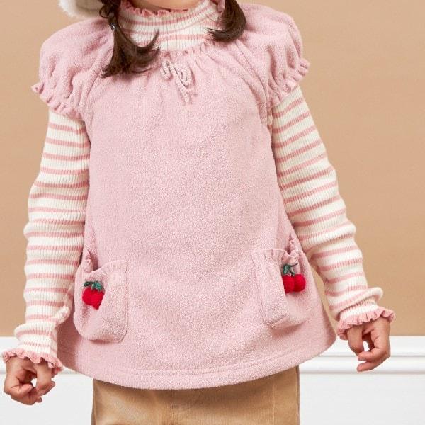 KP櫻桃圖案圈圈紗馬甲（80～120）