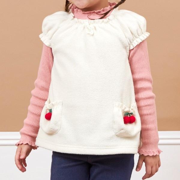 KP櫻桃圖案圈圈紗馬甲（80～120）