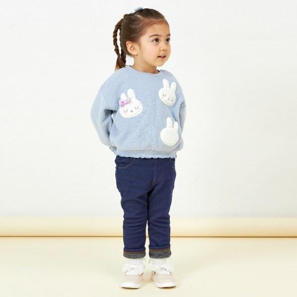 KP牛仔針織內加絨長褲（80～90）