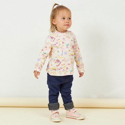 KP牛仔針織內加絨長褲（80～90）