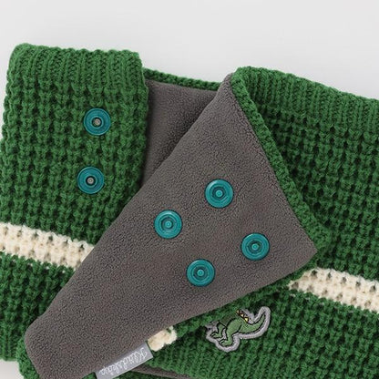恐龍刺繡貼布雙面圍脖